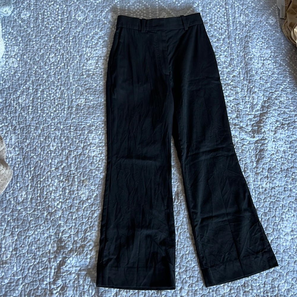COS dress pants/ trousers black size 2 high waisted wide leg ankle/ cropped
